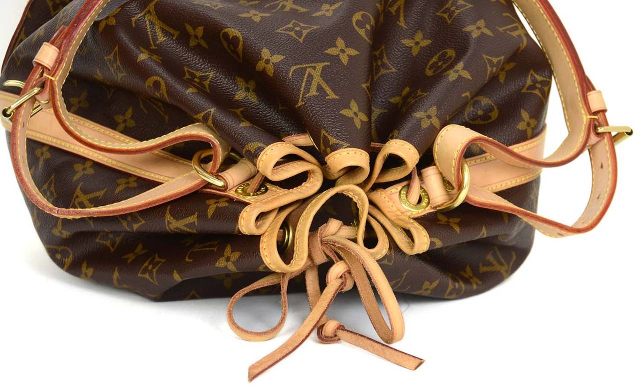 LOUIS VUITTON Monogram Canvas Noe Drawstring Bag GHW In Excellent Condition In New York, NY
