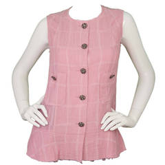 CHANEL Pale Pink Dropped Waist Vest/Tunic sz 40