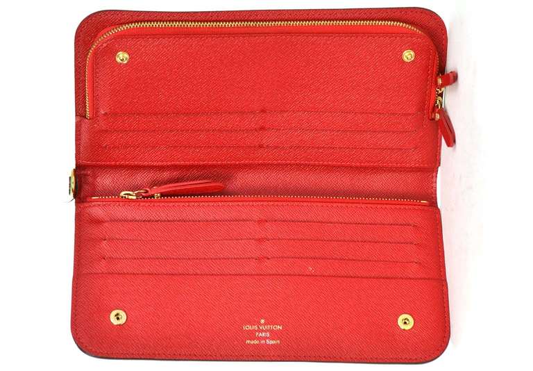 LOUIS VUITTON Monogram Long Insolite Wallet W/Red Lining In New Condition In New York, NY