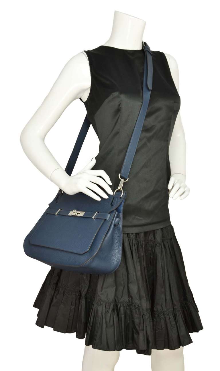 Hermes 2013 Bleu De Prusse Taurillon Clemence 28cm Jypsiere Bag rt. $8, 500 4