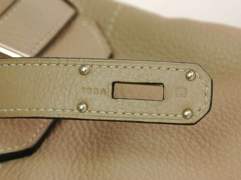 Women's Hermes 2008 Gris Tourterelle Grey Togo Leather JPG 42cm Shoulder Birkin Bag
