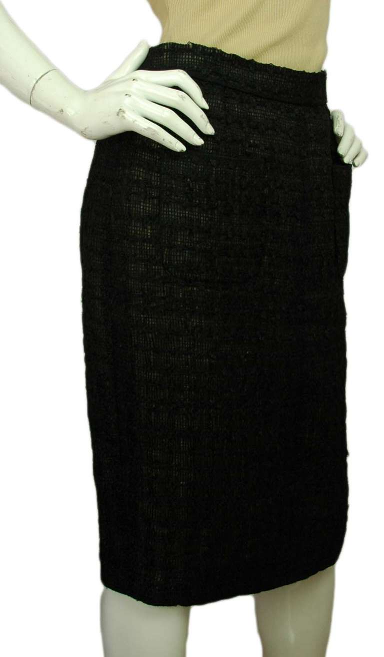 Chanel Black Lesage Skirt With Two Front Pockets -Sz 42 rt.$3700