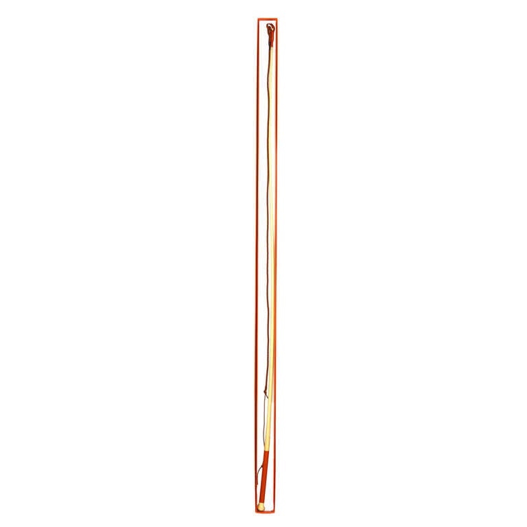 HERMES Long LUNGING WHIP W/Leather Grip