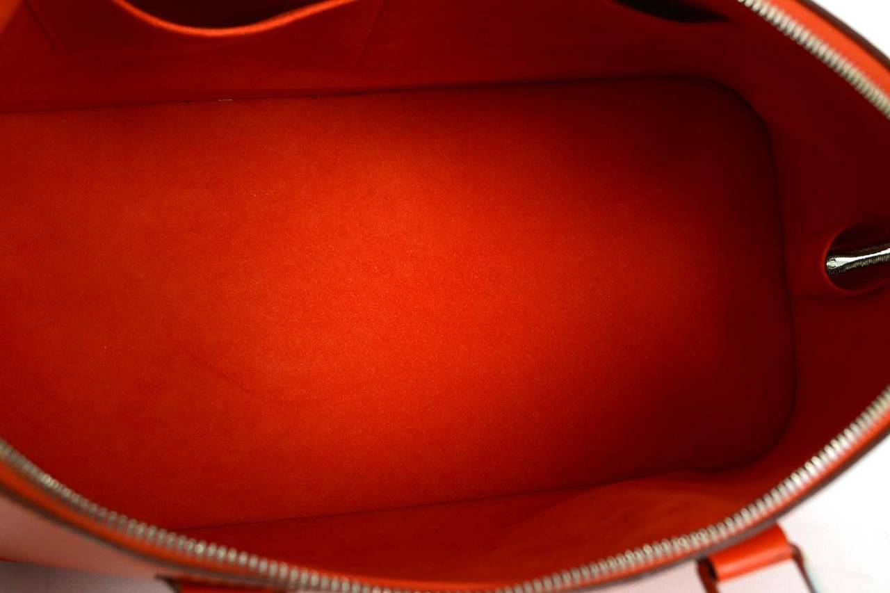 LOUIS VUITTON Orange Epi Alma GM Bag SHW 2