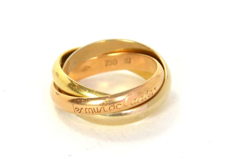 Cartier Tricolor Trinity Ring sz 53 US 6.25 rt $1::200 (Small Size)