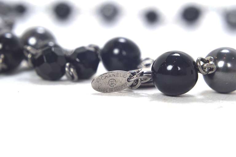 chanel black pearl necklace