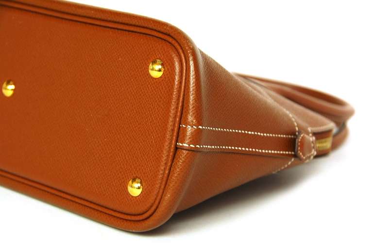 Hermes Tan Epsom Leather 25cm Mini Bolide Bag With Strap 2