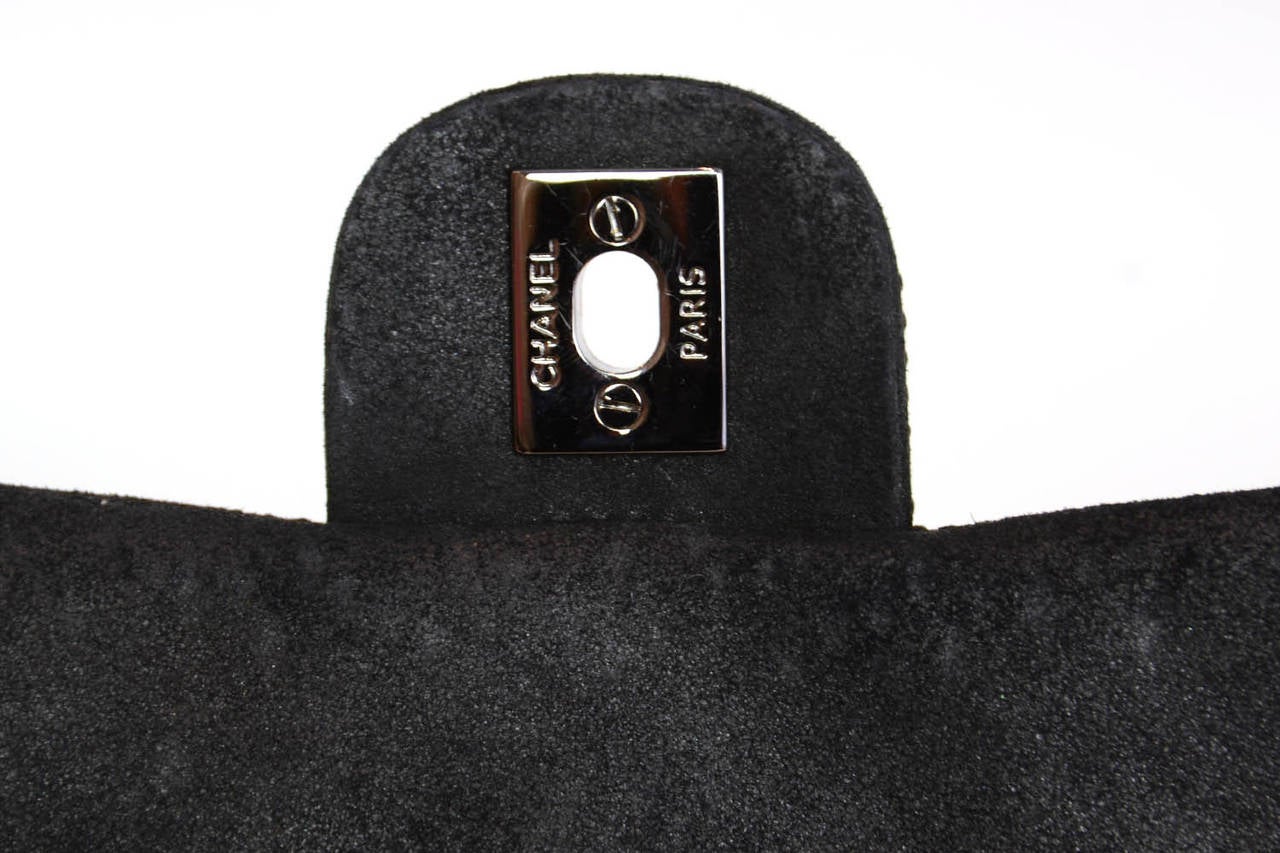 CHANEL 2014 Dark Grey Crystal Mini Classic Flap Evening Bag In Excellent Condition In New York, NY