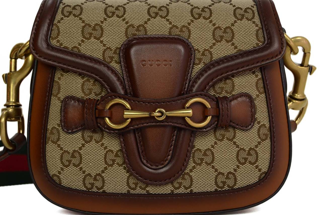 GUCCI &#39;15 Brown Monogram &quot;Lady Web&quot; Crossbody Bag GHW at 1stdibs
