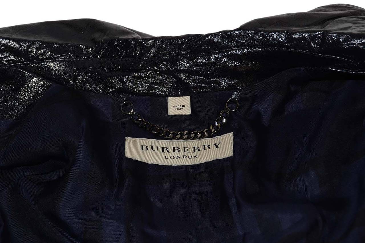 BURBERRY Black Patent Motorcyle Jacket sz 10 rt. $1, 795 1