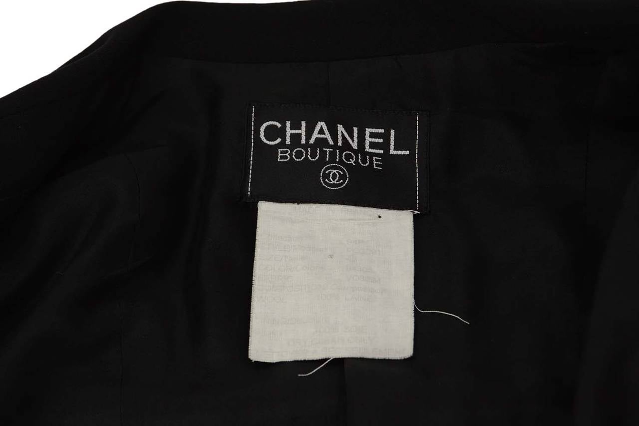 CHANEL Vintage '94 Black Wool Double Breasted Jacket sz 42 1