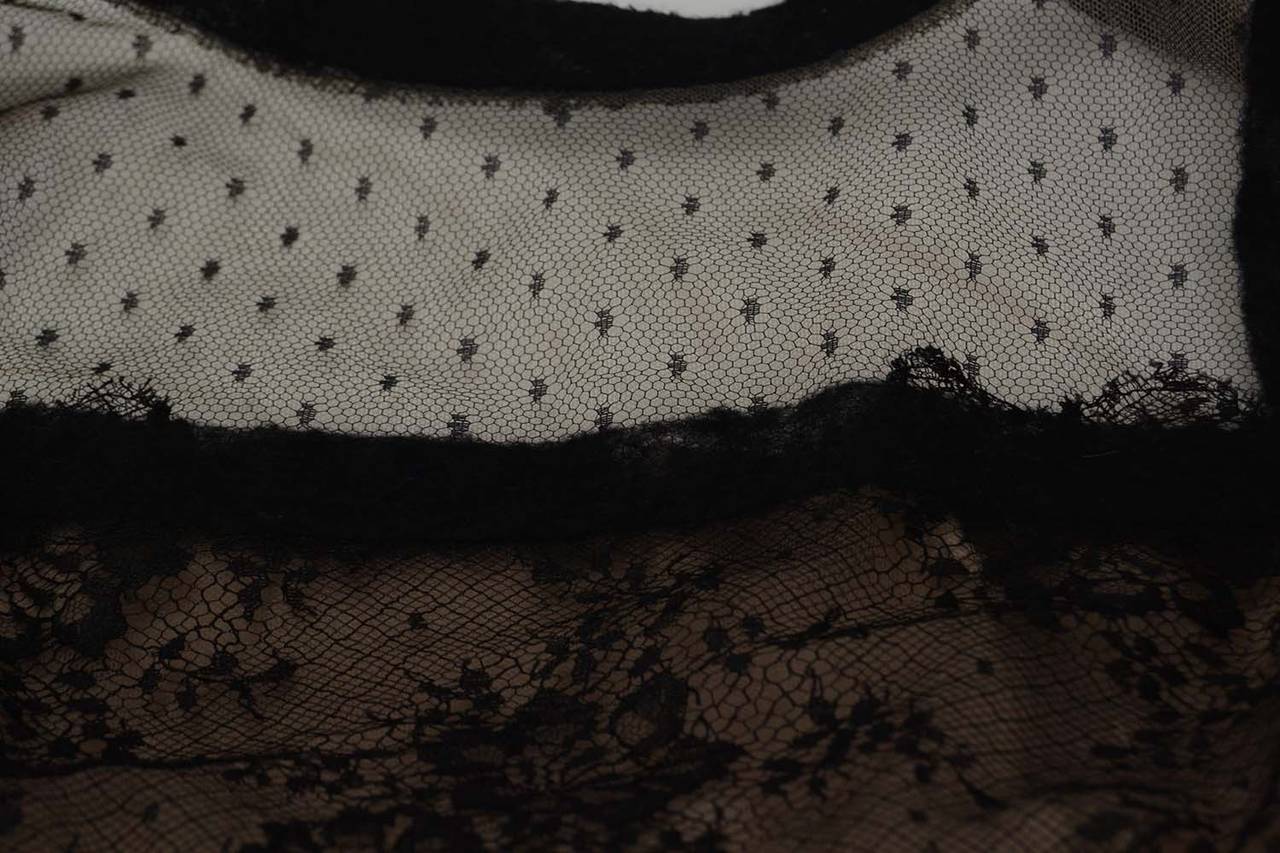 Women's VALENTINO Black Lace Cap-Sleeve Cocktail Dress sz 6