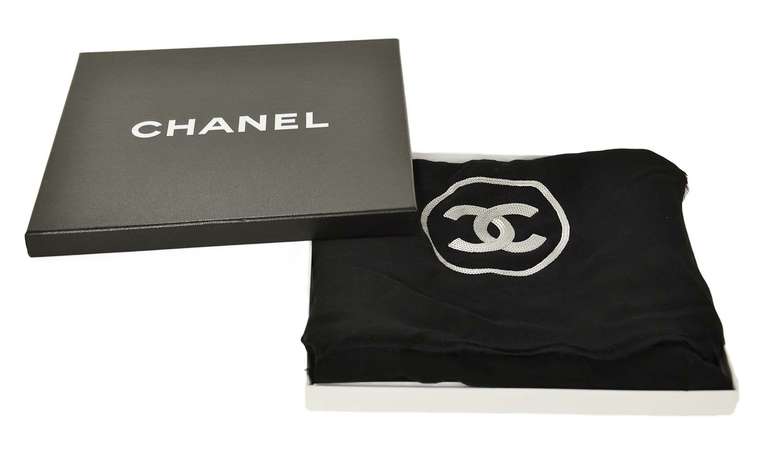 CHANEL Black Scarf With Sequins CC 1