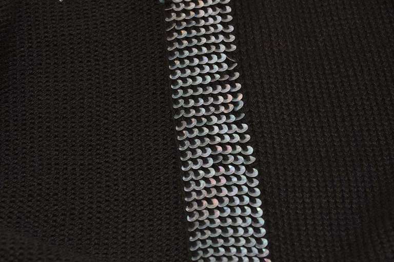 CHANEL Black Wool Sweater Set W/Iridescent Sequin Trim Sz 38 2