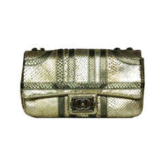Chanel Pewter Metallic Python Paris/Bombay Classic Flap Bag $8700
