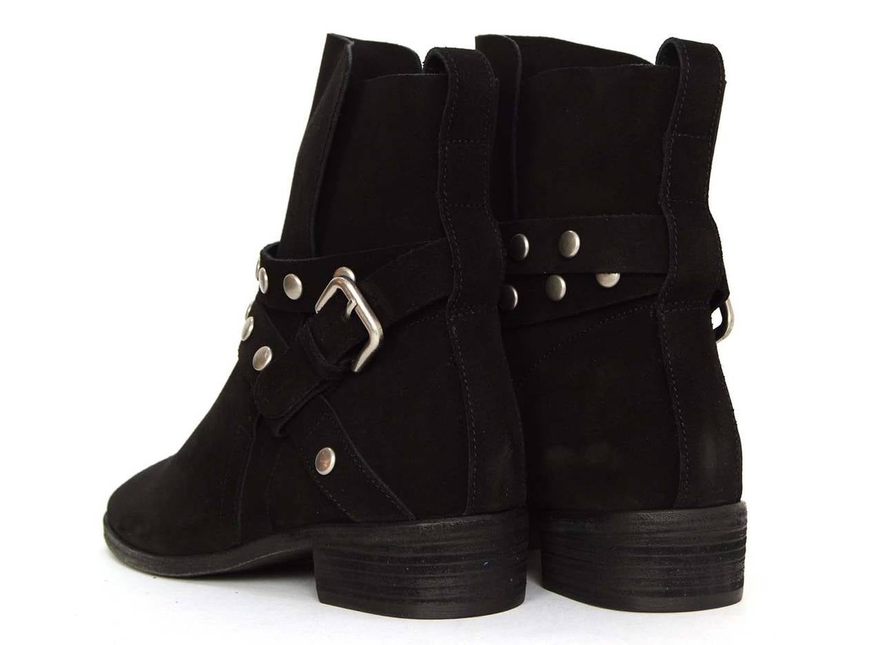 Women's SEE BY CHLOE Black Suede Ankle Booties sz 37.5