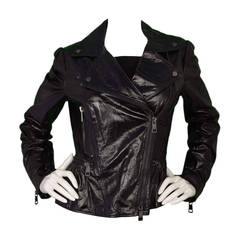 BURBERRY Black Patent Motorcyle Jacket sz 10 rt. $1, 795