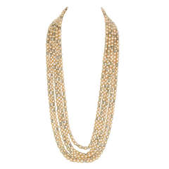 CHANEL Five-Strand Faux Pearl Long Necklace With Rondelles 10