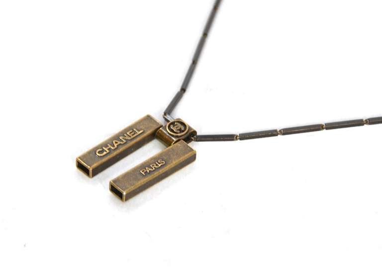 CHANEL Bronze Necklace With Magnet Charm c. 1999 In Excellent Condition In New York, NY