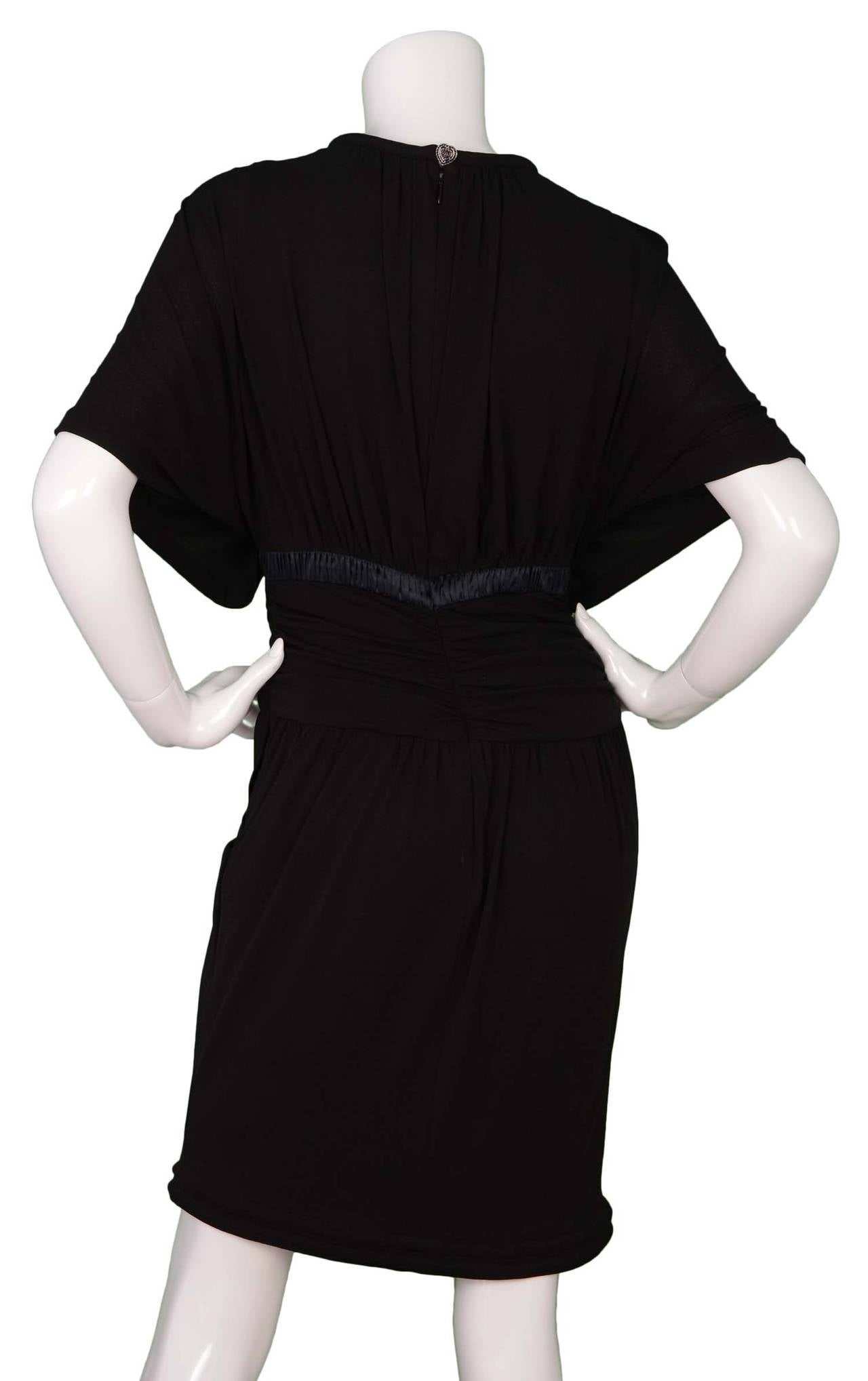 CHANEL Black Silk Dolman Sleeve Dress sz 38 In Excellent Condition In New York, NY