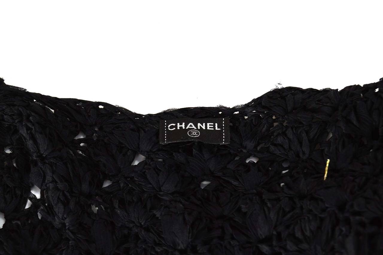 Women's CHANEL Black Ribbon Crochet Maxi Dress