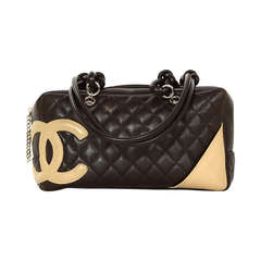 CHANEL Brown Leather Cambon Camera Bag