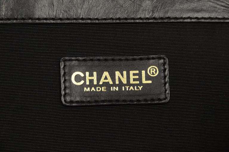 Chanel 2002 Black Coco Long Flat Tote Bag w. Chain Straps 4