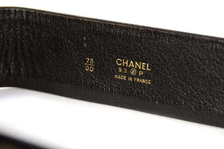 Women's CHANEL Black Leather Belt With 