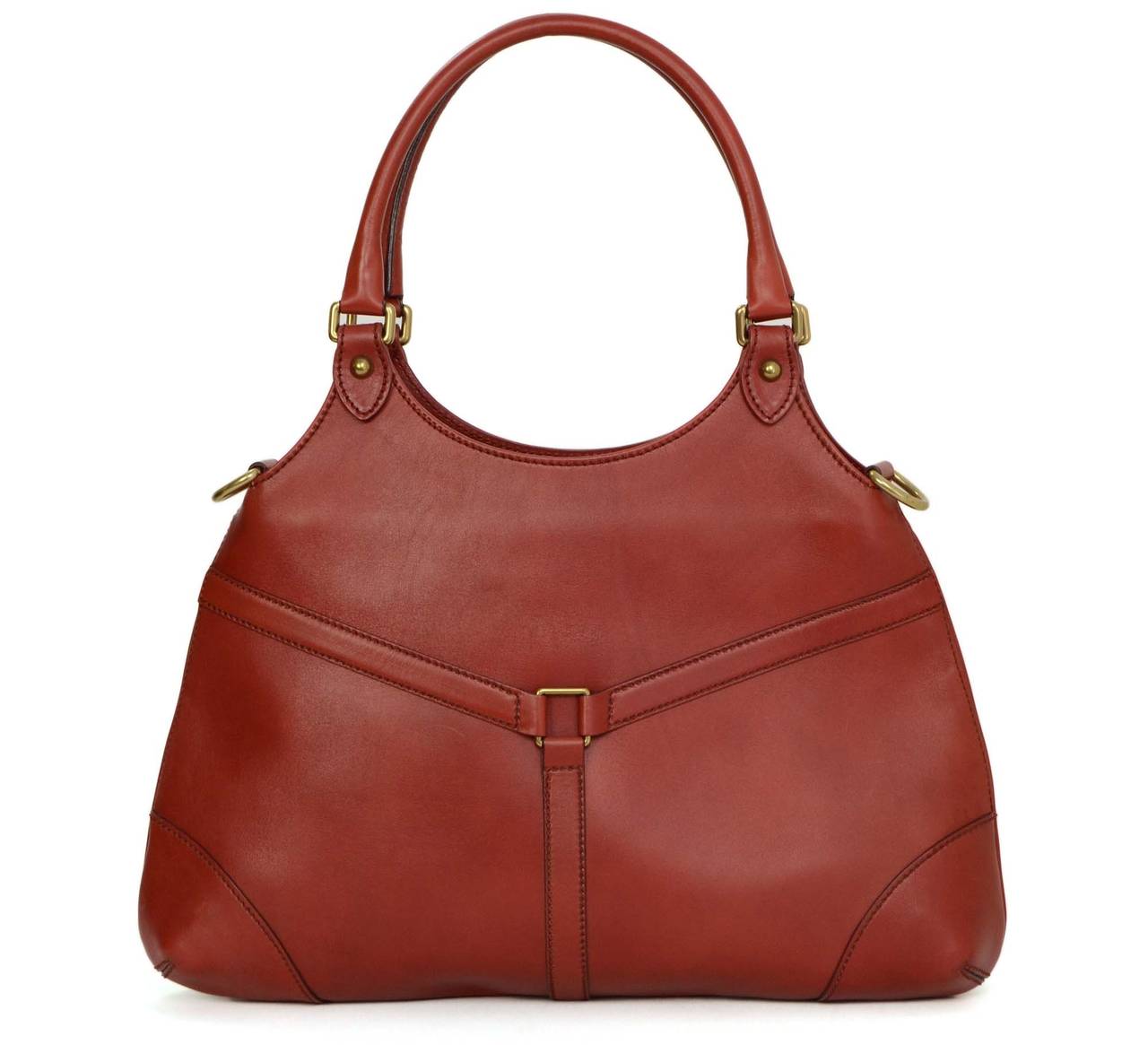 GUCCI Rust Leather Shoulder Bag BHW In Excellent Condition In New York, NY