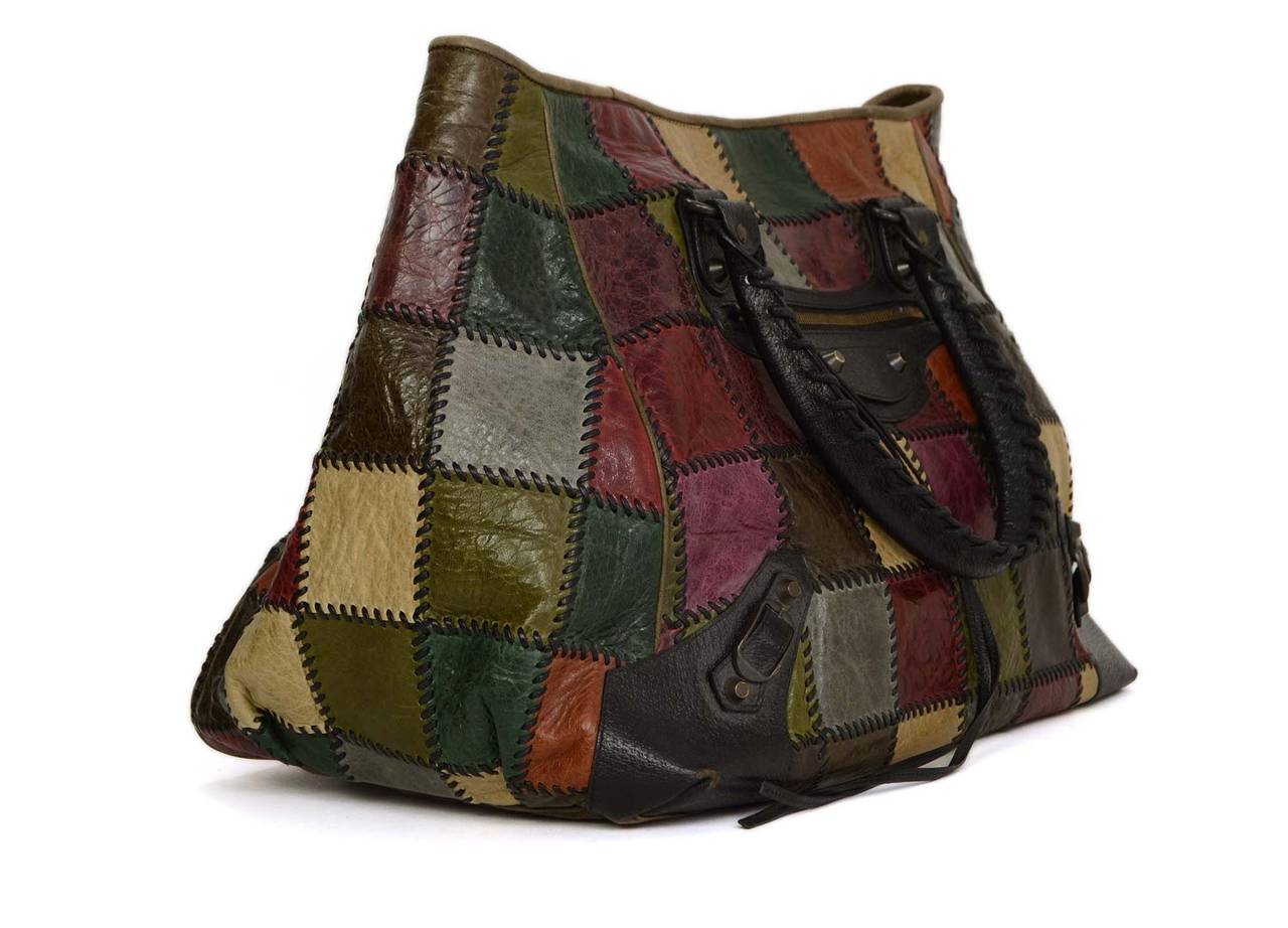 BALENCIAGA Multi-Color Leather Patchwork "Arena" Bag BHW at 1stDibs