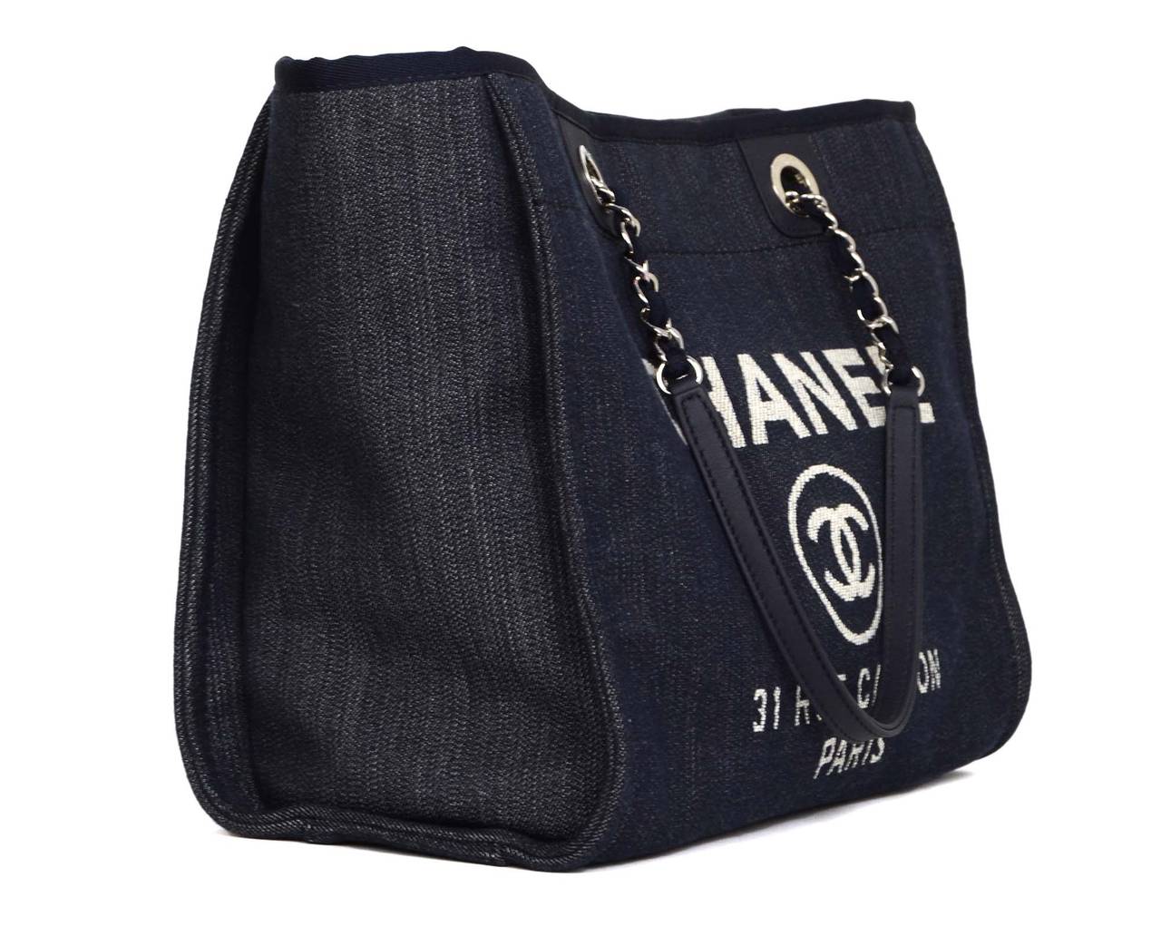 Chanel '15 Blue Denim Deauville Shopper Tote
Features 