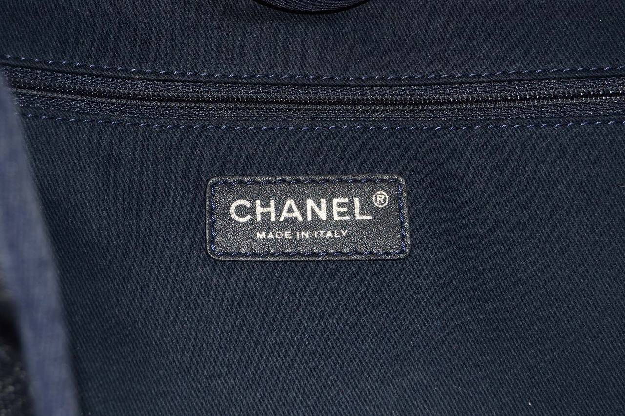 CHANEL '15 Blue Denim Deauville Shopper Tote Bag SHW 3