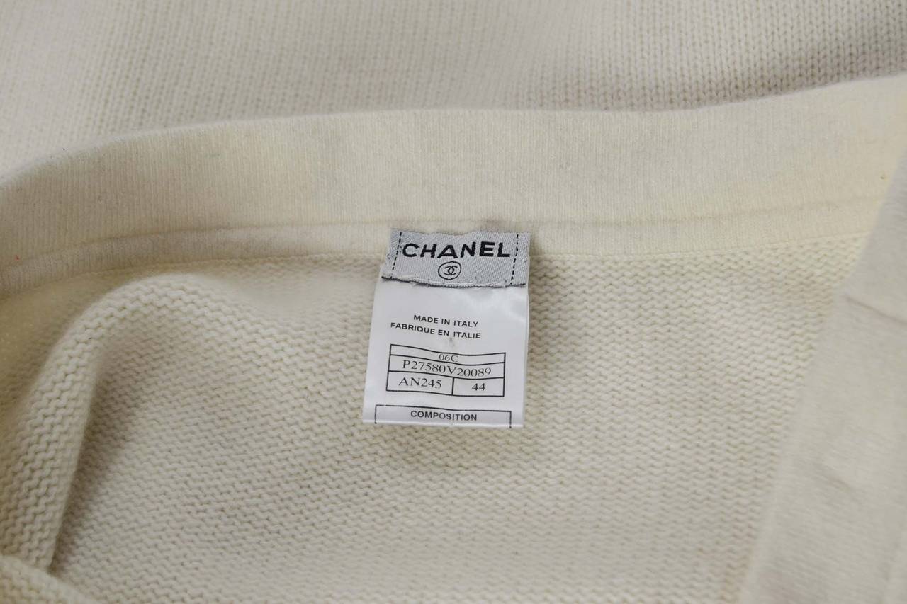 Women's CHANEL Cream Cashmere Skirt sz 44