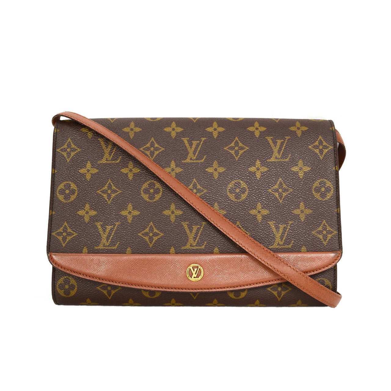 LOUIS VUITTON Vintage &#39;91 Monogram Canvas Clutch Bag GHW at 1stdibs