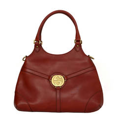 GUCCI Rust Leather Shoulder Bag BHW