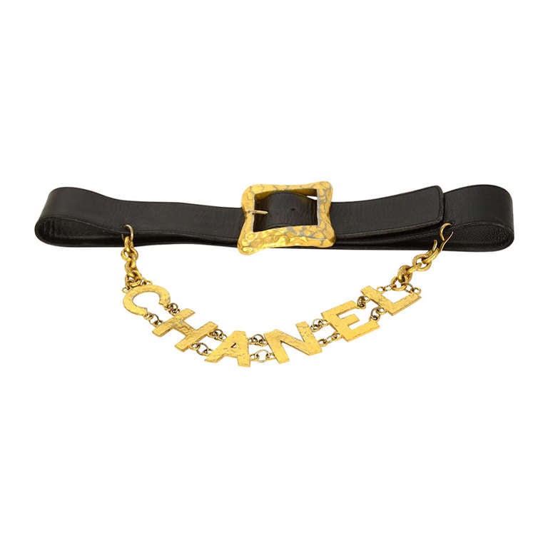 Chanel Black Leather Belt With 