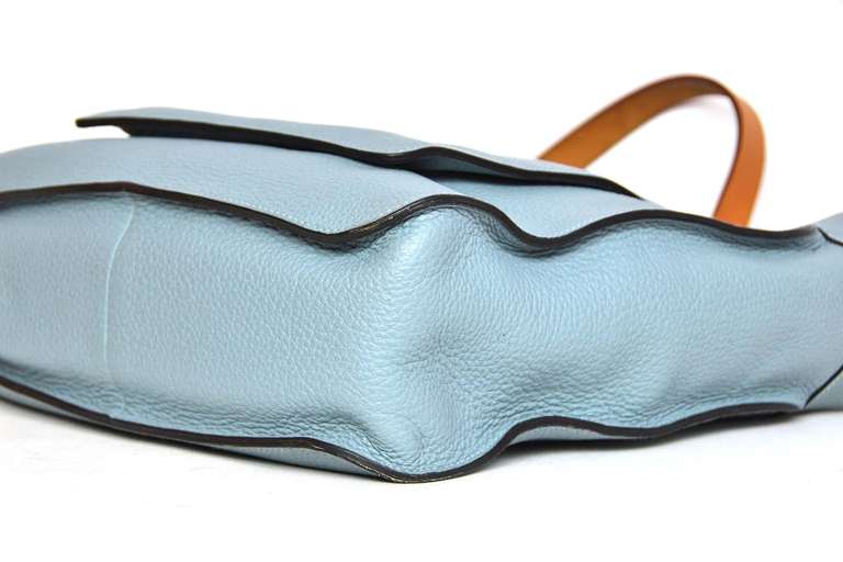 Hermes 2009 Sky Blue Clemence Leather 26cm Marwari PM Hobo Shoulder Bag 1