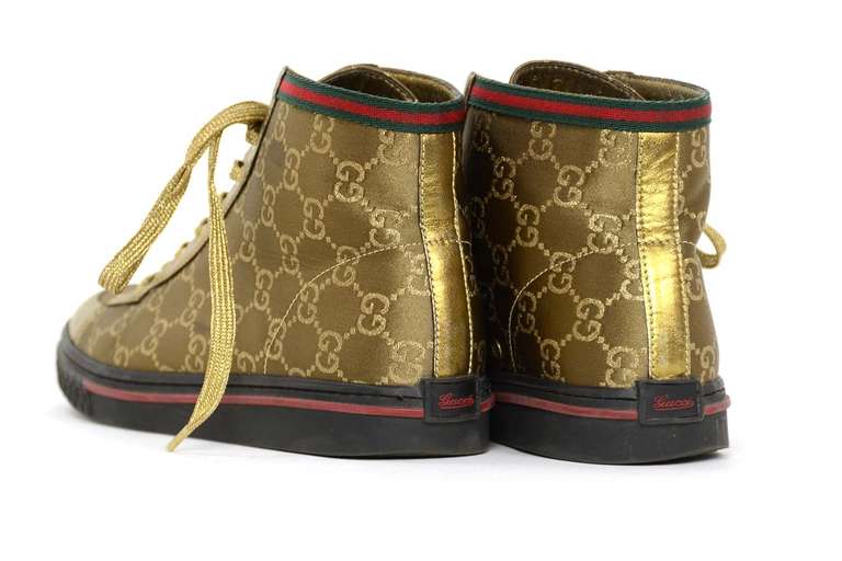 gold gucci high top sneakers