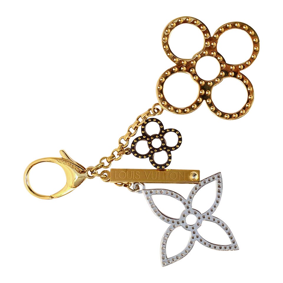 Louis Vuitton Neo Tapage Silver & Gold Flower Bag Charm