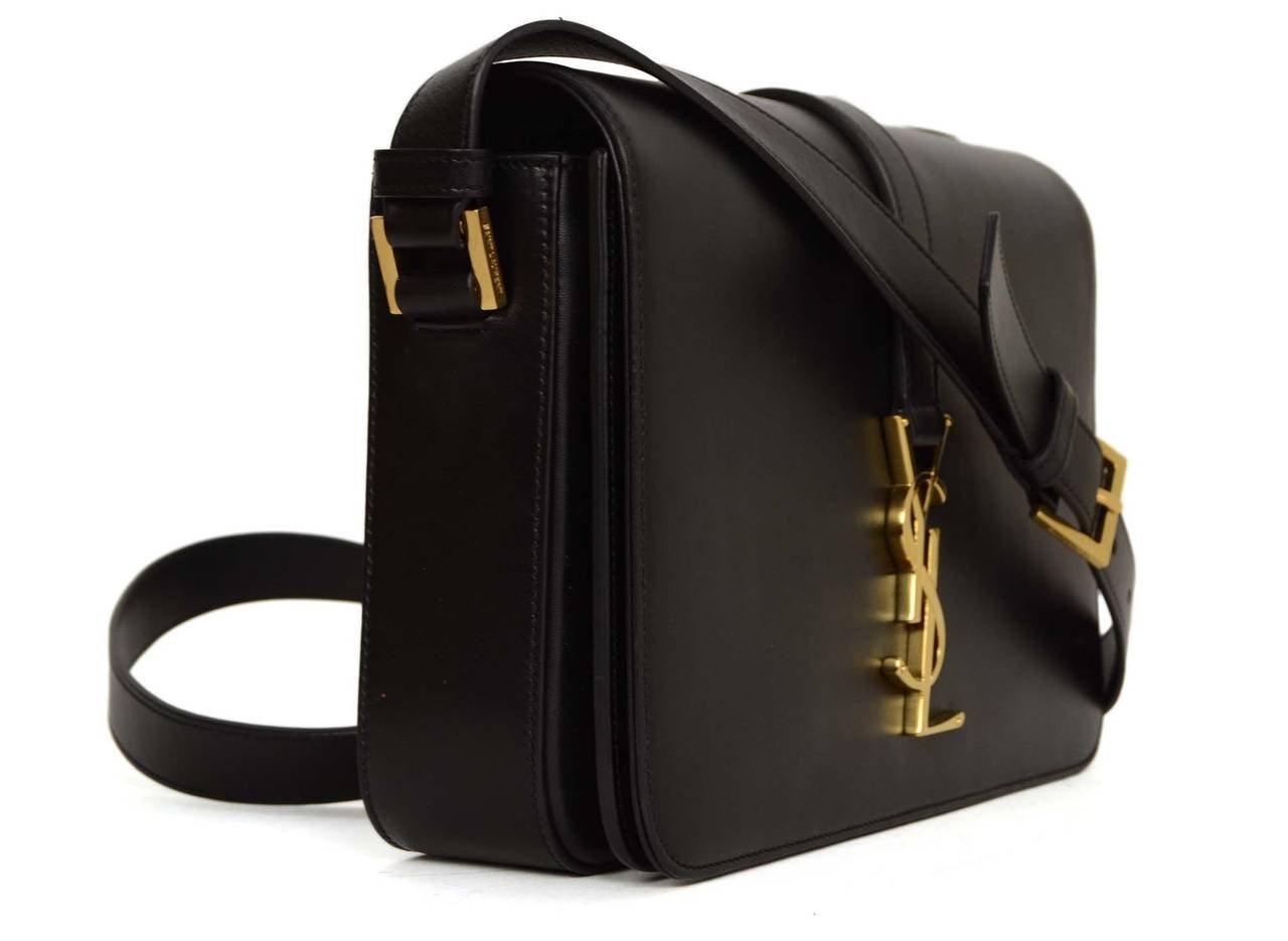 YVES SAINT LAURENT YSL Black Leather Sac Universite Crossbody Bag ...  