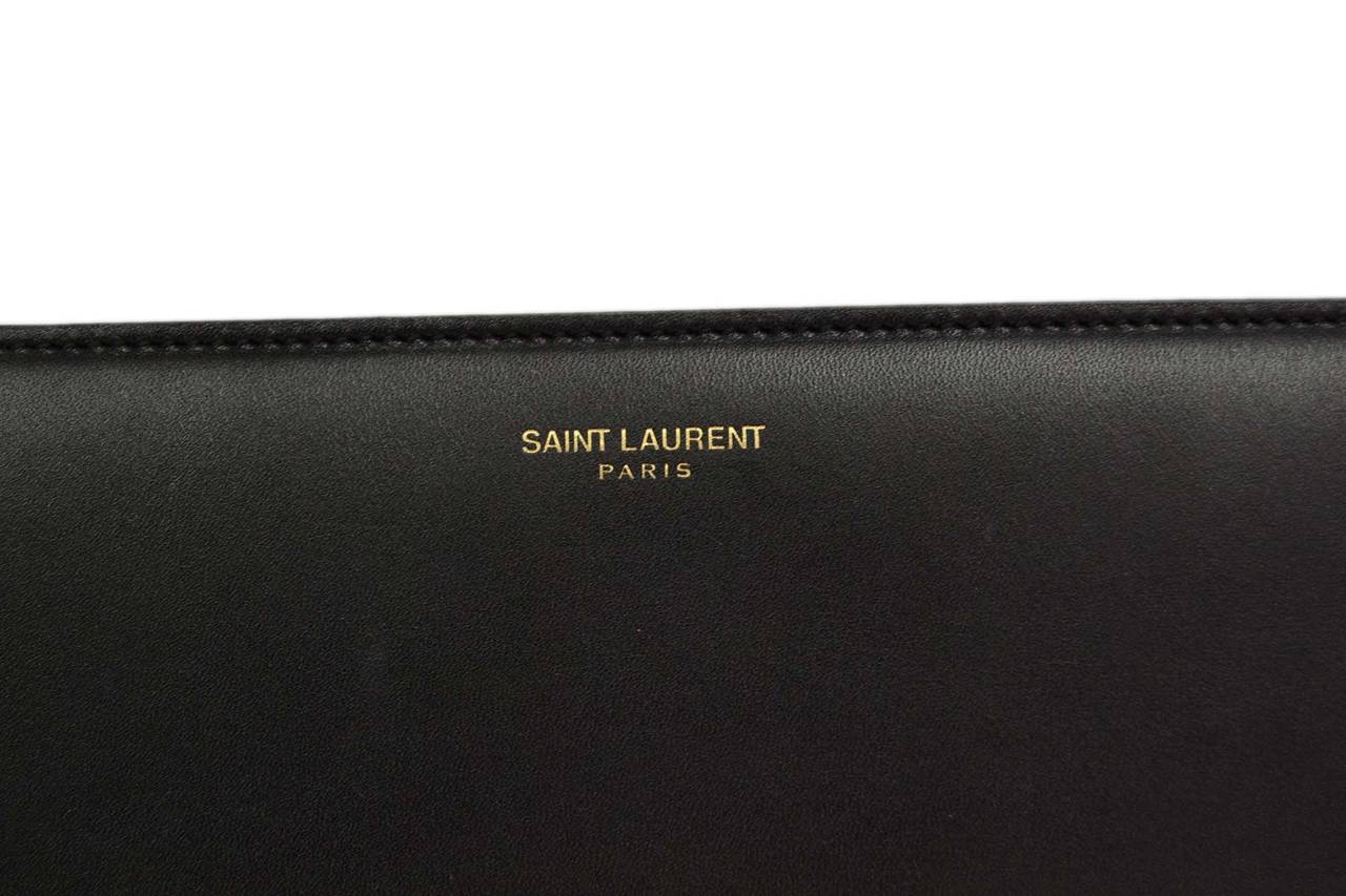 YVES SAINT LAURENT YSL Black Leather Sac Universite Crossbody Bag ...  