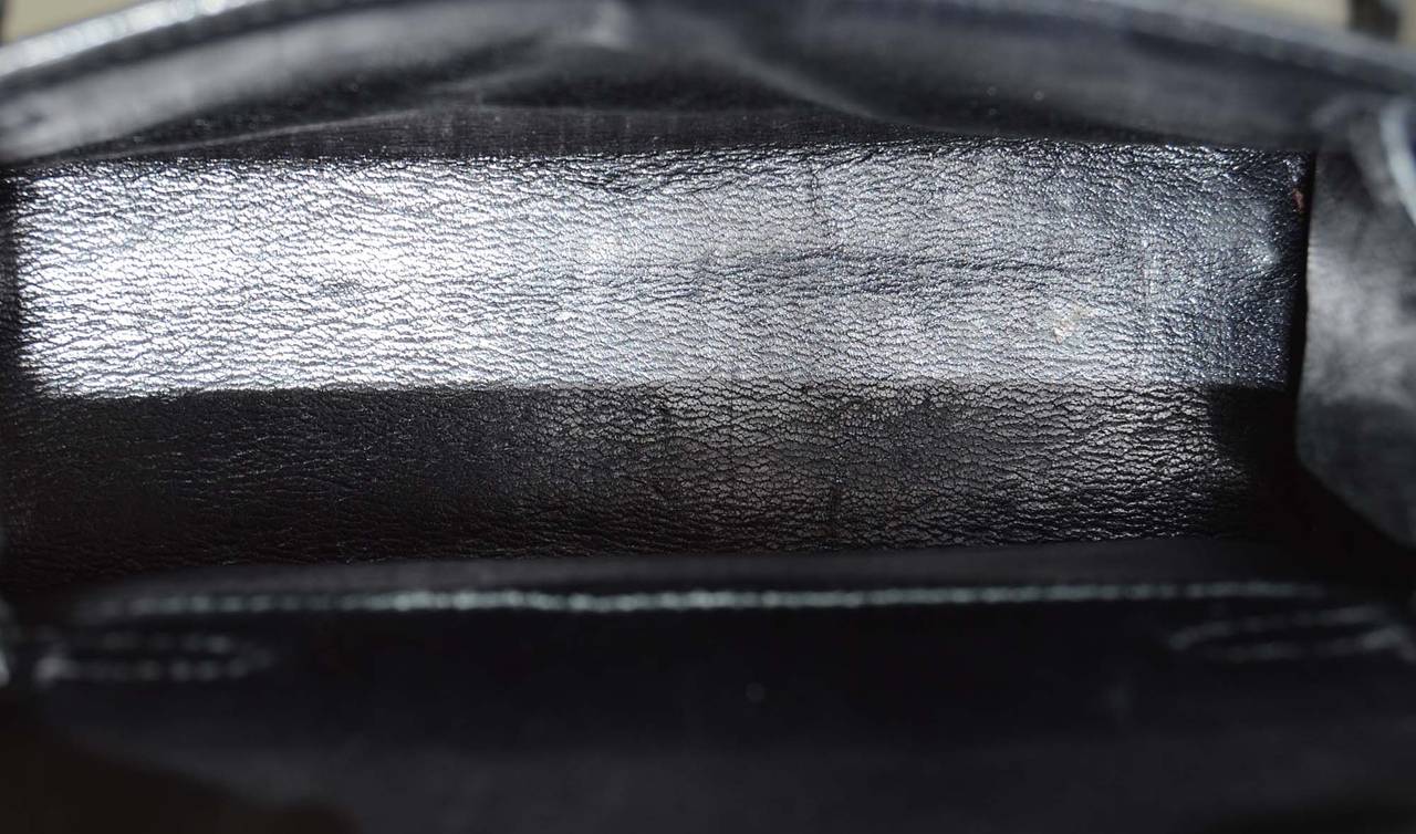 HERMES EXTREMELY RARE Vintage '92 Black Lizard Skin 15cm Kelly Bag GHW 2