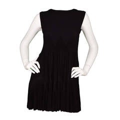 ALAIA Black Sleeveless Zigzag Trapeze Dress sz 42 10