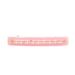 CHANEL Pale Pink Resin & Rhinestone Hair Barrette
