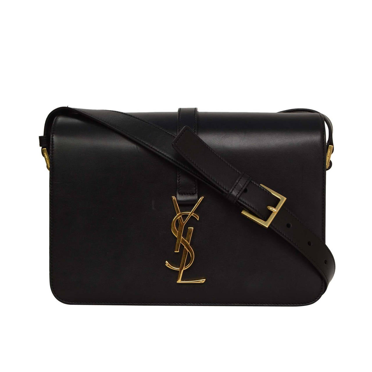 YVES SAINT LAURENT YSL Black Leather Sac Universite Crossbody Bag ...  