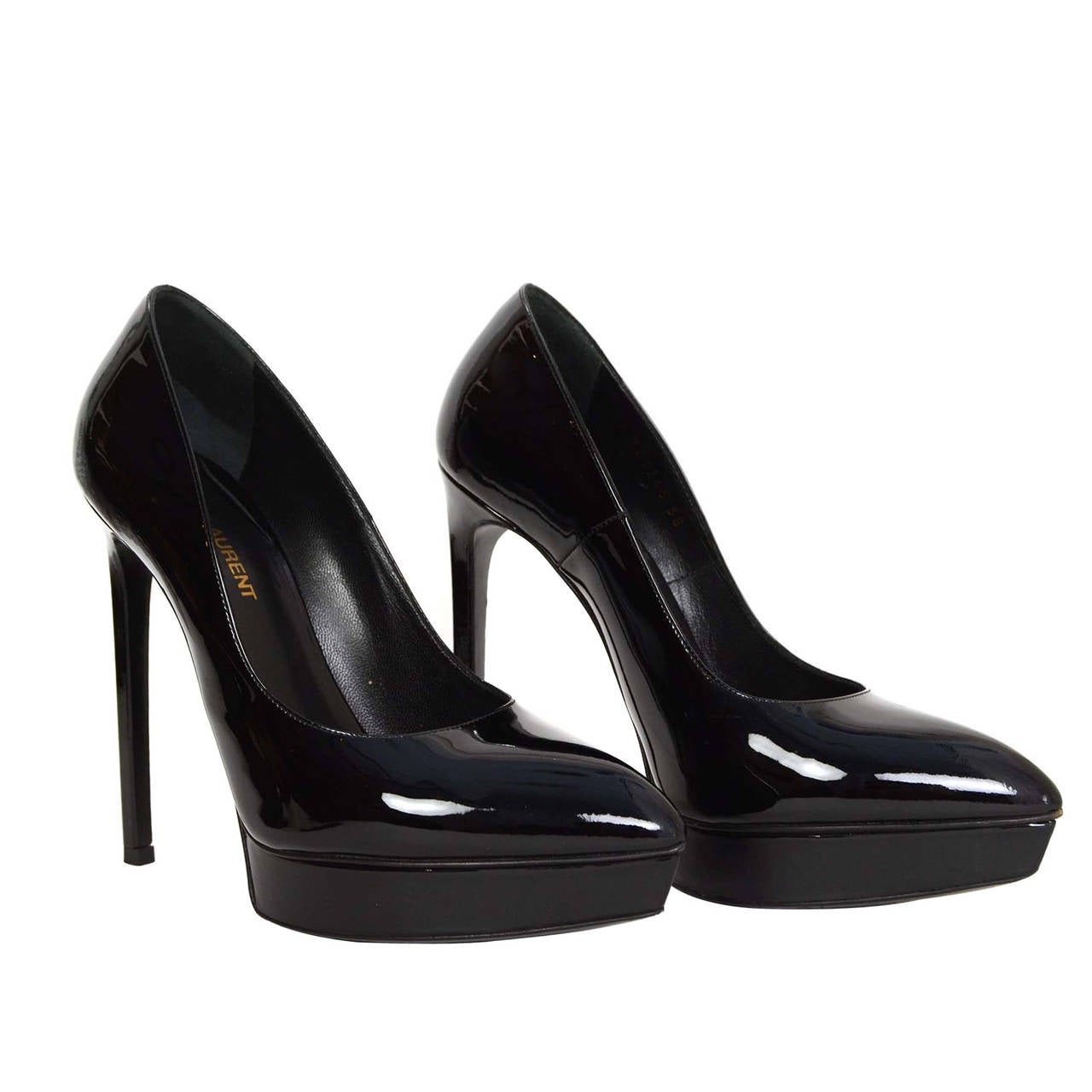 YVES SAINT LAURENT YSL Black Patent "Janis" Platform Pumps sz 38 at 1stDibs  | ysl platform pumps, ysl janis pump, saint laurent janis platform pumps