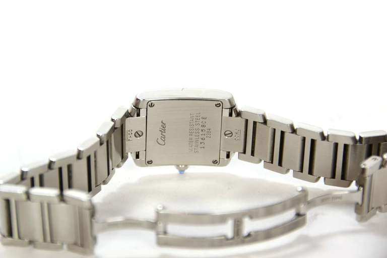 Cartier Stainless Steel Small Model Tank Francais Ladies Wristwatch 1