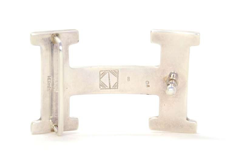 hermes sterling silver belt buckle