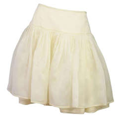 RALPH LAUREN Ivory Silk Pleated Organza Skirt Sz 12 Rt. $2, 750