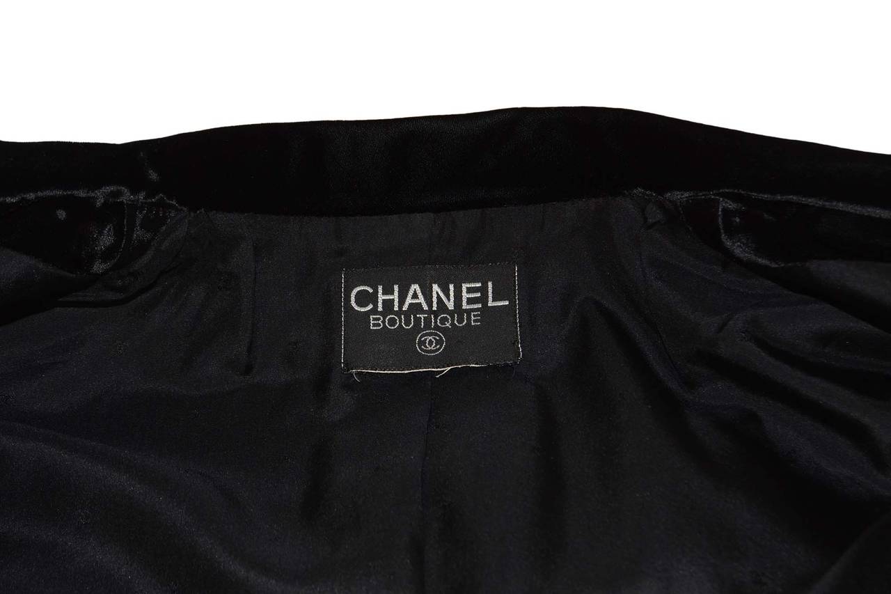 CHANEL Vintage Black Velvet Long Jacket 1